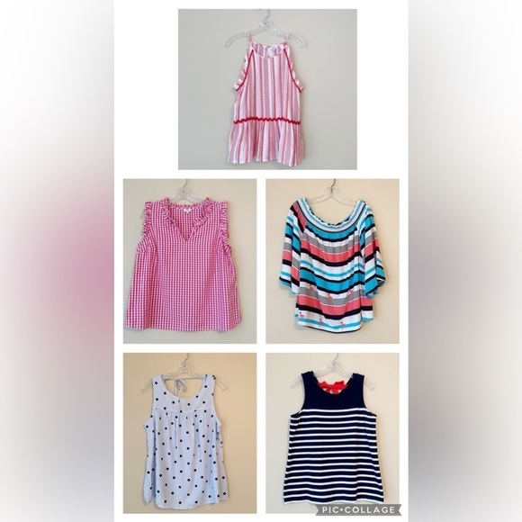 Bundle of 5 Crown & Ivy Spring Summer Tops - Large - Picture 1 of 16